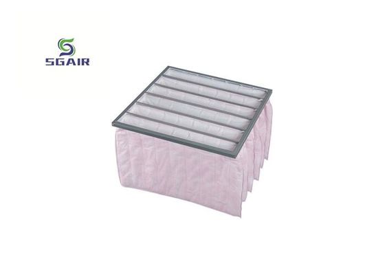 Aluminum Recycled Washable H14 Pocket Bag Air Filters Pink Color
