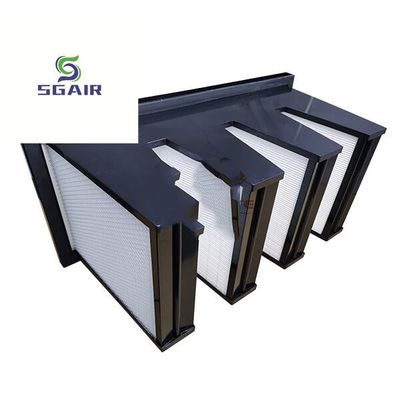 High Capacity V Bank H13 500Pa High Efficiency Air Filter black