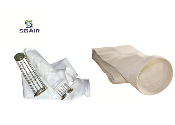Good Air Permeability 2mm Dust Bag Filter , Baghouse Filter Bags White