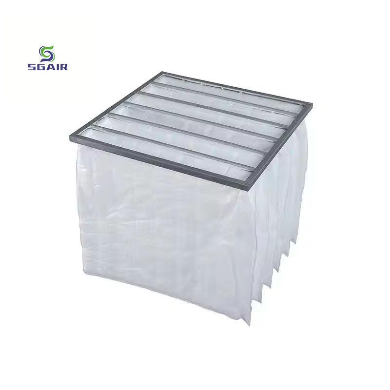 Fiberglass Aluminum Bag Filter H14 with Good Rigidity And Heat Resistant