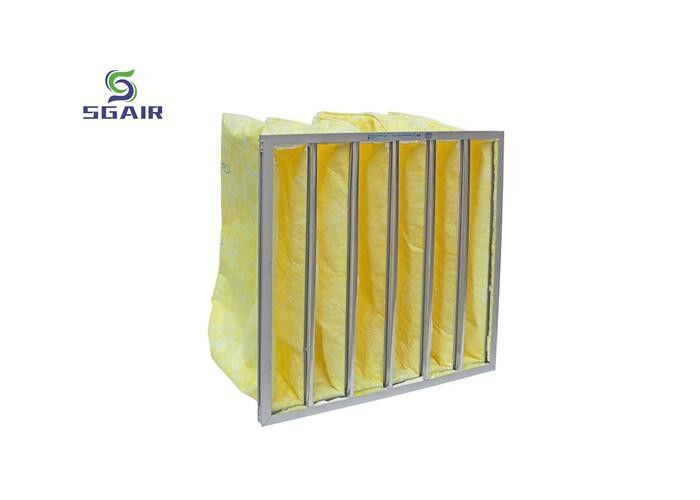 H13 5μM Aluminum Bag Filter Yellow with Large Dust Holding Capacity