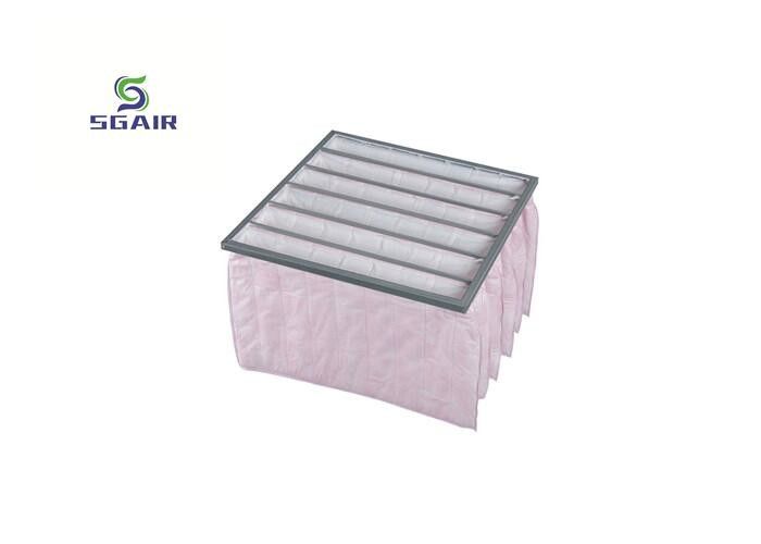 Aluminum Recycled Washable H14 Pocket Bag Air Filters Pink Color