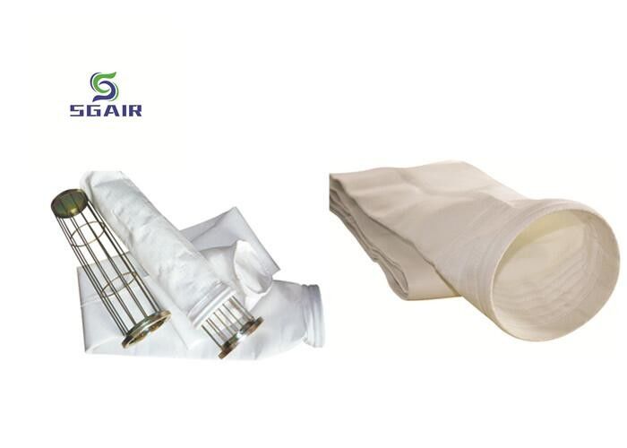 Good Air Permeability 2mm Dust Bag Filter , Baghouse Filter Bags White